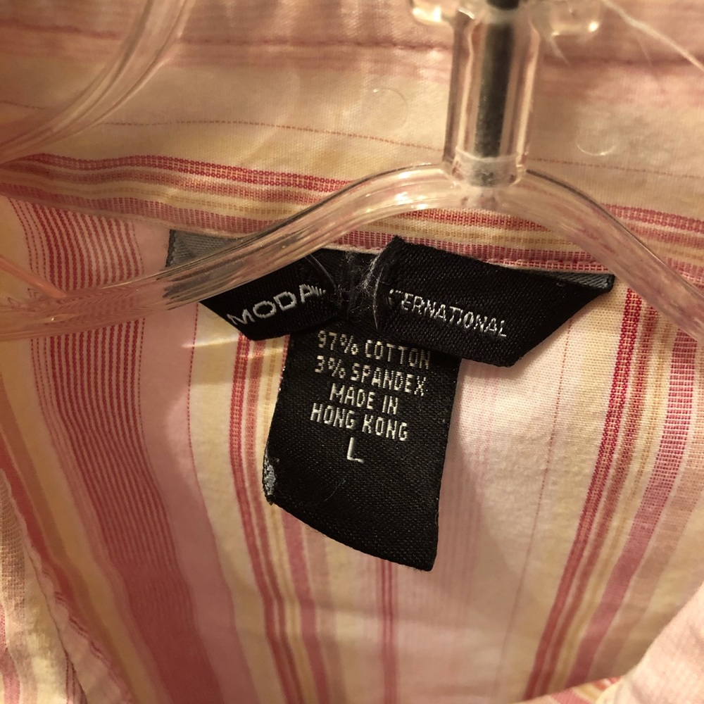 Moda International Multi Color Striped Top Large - Picture 9 of 11